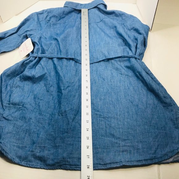 Isabel Maternity Women's Sz Medium Long Sleeve Button Down Blue Denim Shirt New - Picture 12 of 13
